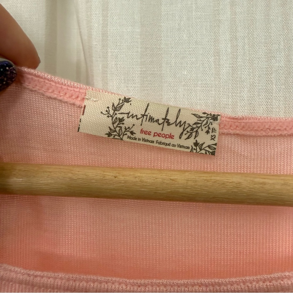 NWT💎 FREE PEOPLE Intimately Homebody Boatneck Bodysuit in Pink Salt - Picture 3 of 10